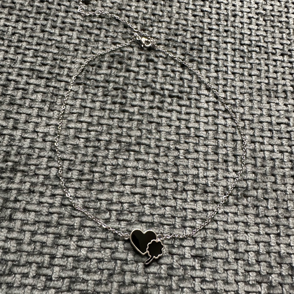 Stoney Clover Lane Vintage Heart & Clover Charm Pendant Necklace Silver Tone